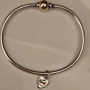 Eden Hand Arts Cape Cod Screwball Sterling Silver Bracelet with 14k Gold